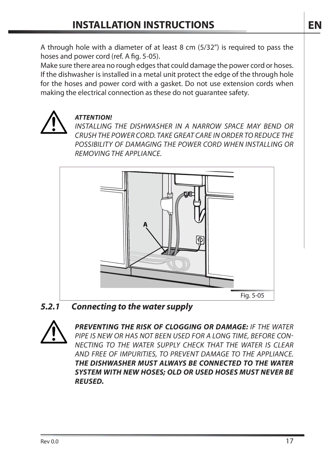 AEG F89078VI-M user manual Connecting to the water supply 