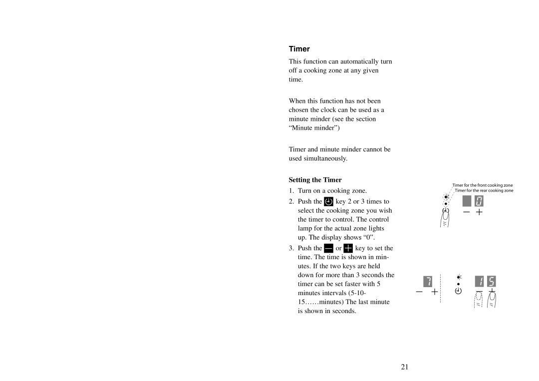 AEG FM 4803K-AN manual Setting the Timer 