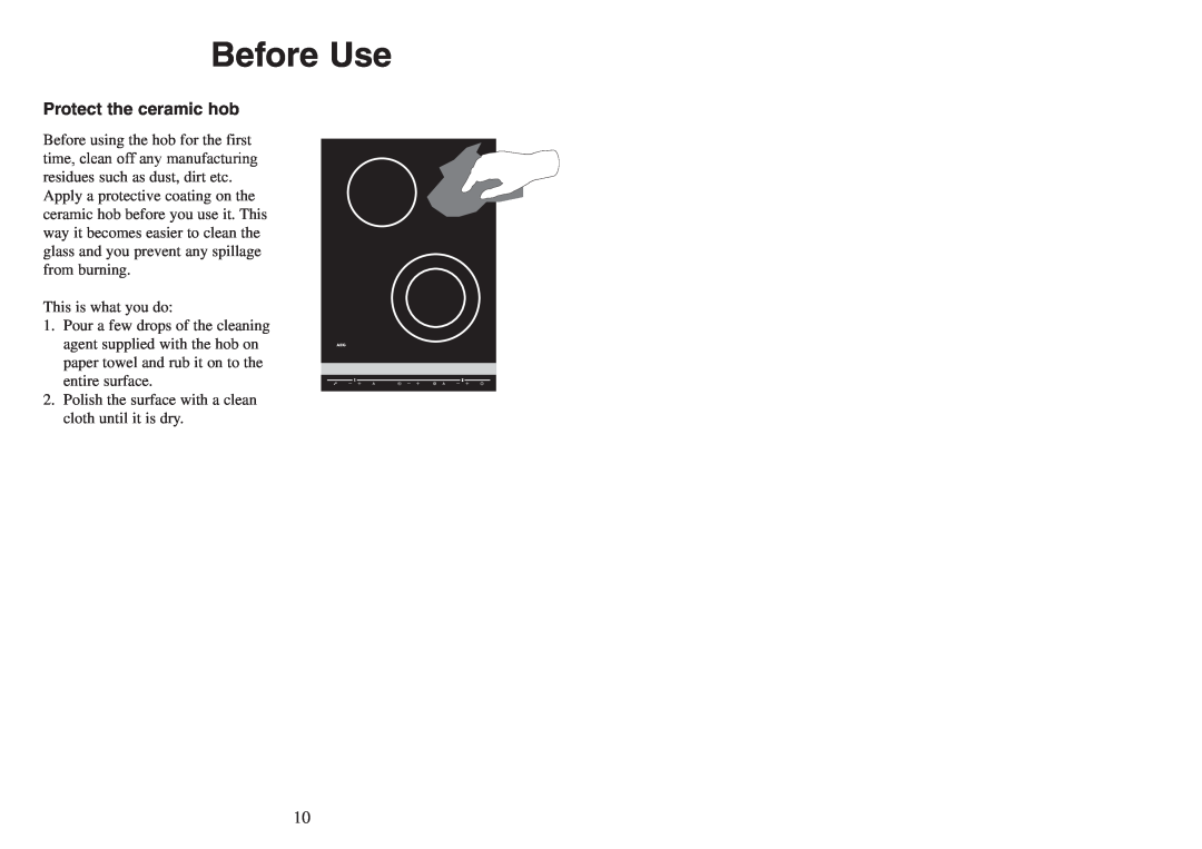 AEG FM 4803K-AN manual Before Use, Protect the ceramic hob 
