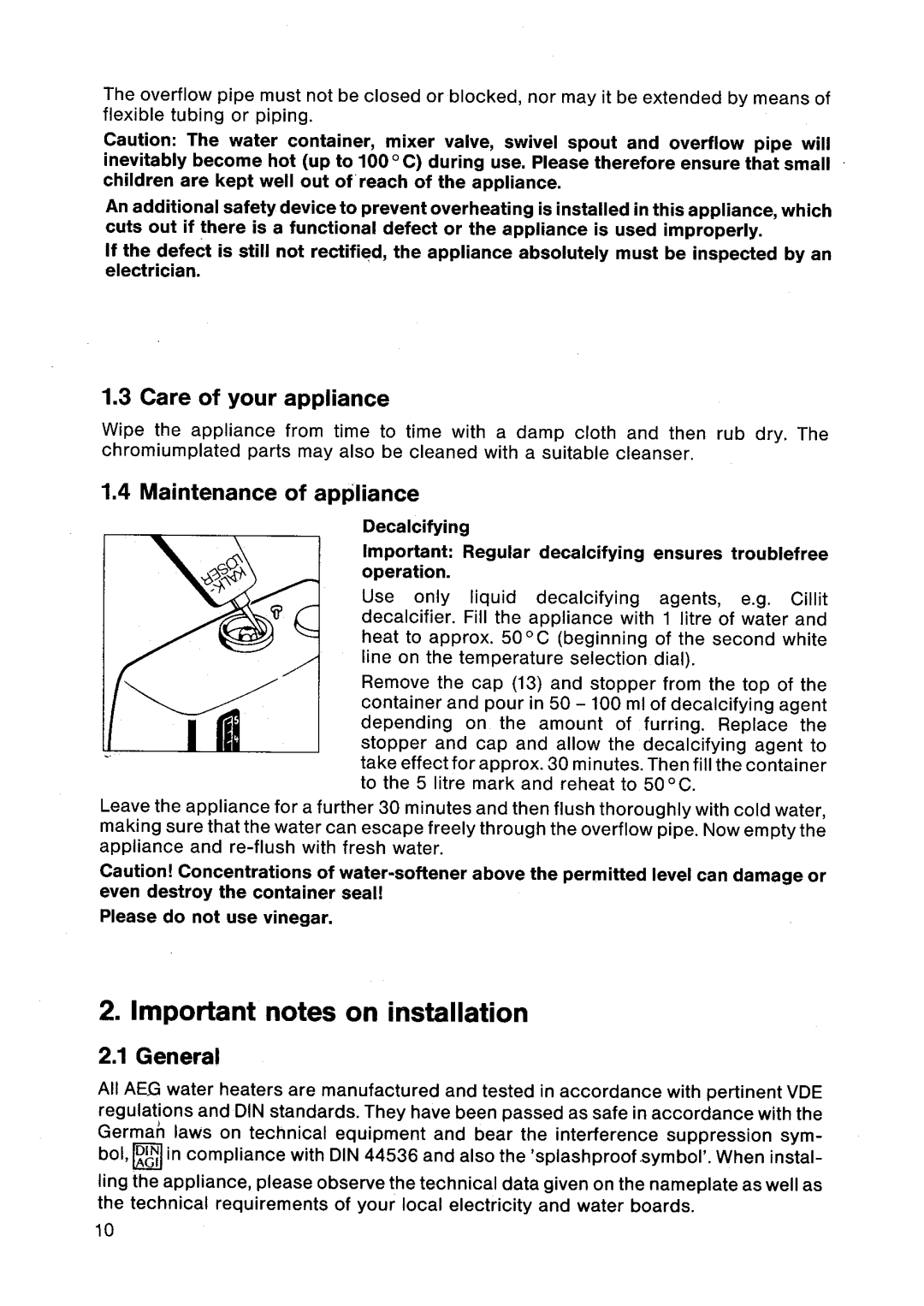 AEG EL, GL manual 