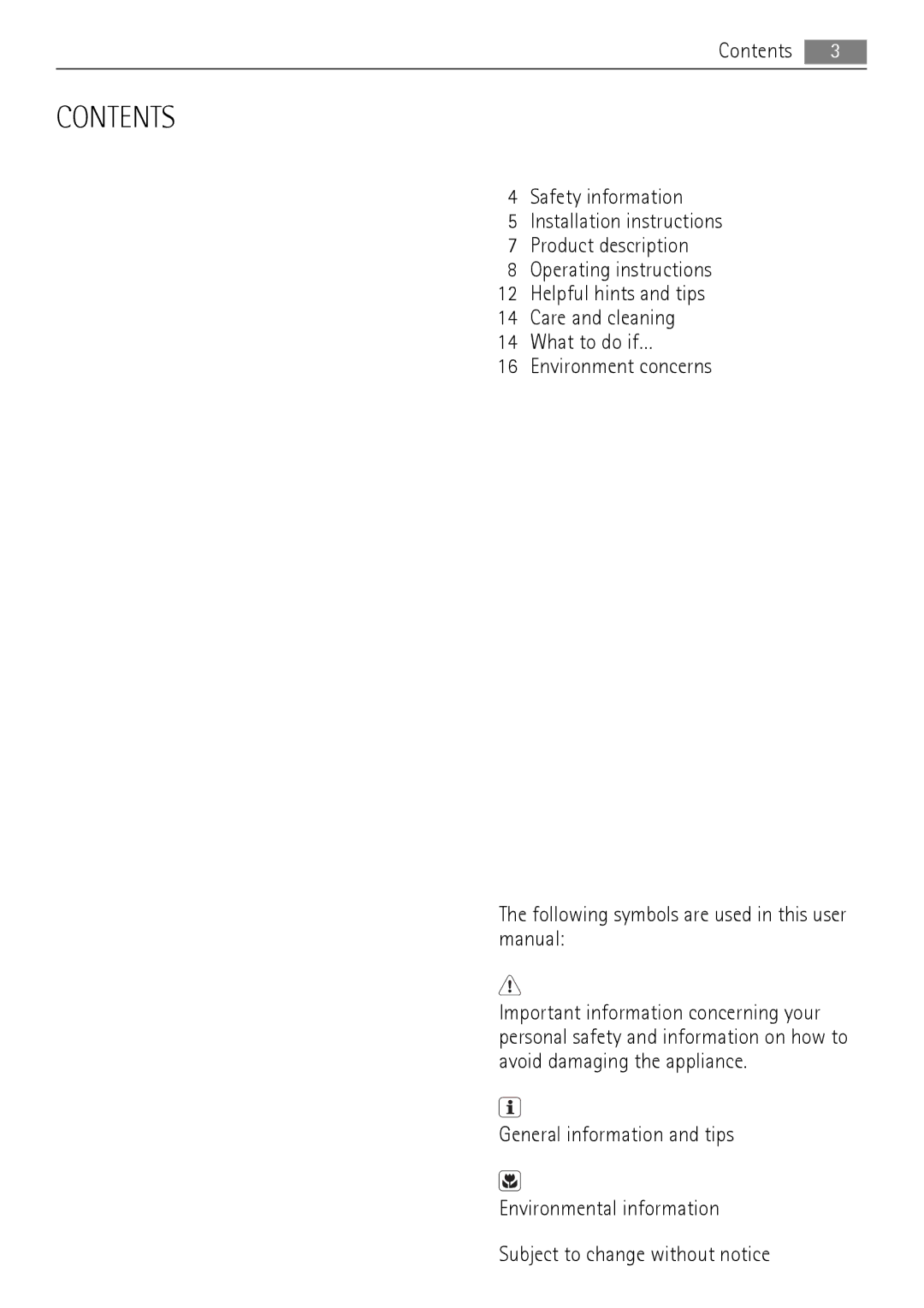 AEG HK654200FB user manual Contents 