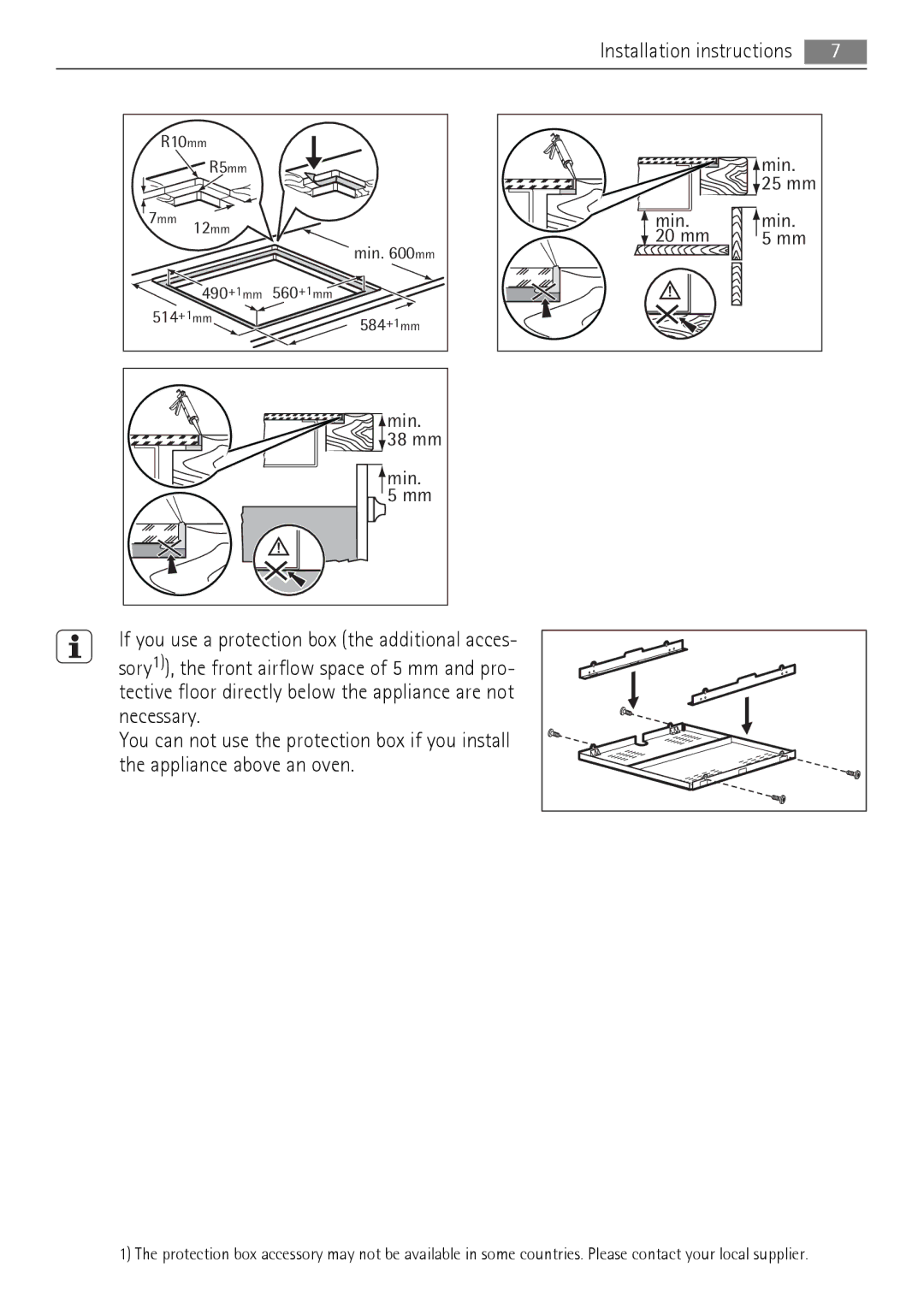 AEG HK654200IB user manual Min 20 mm 