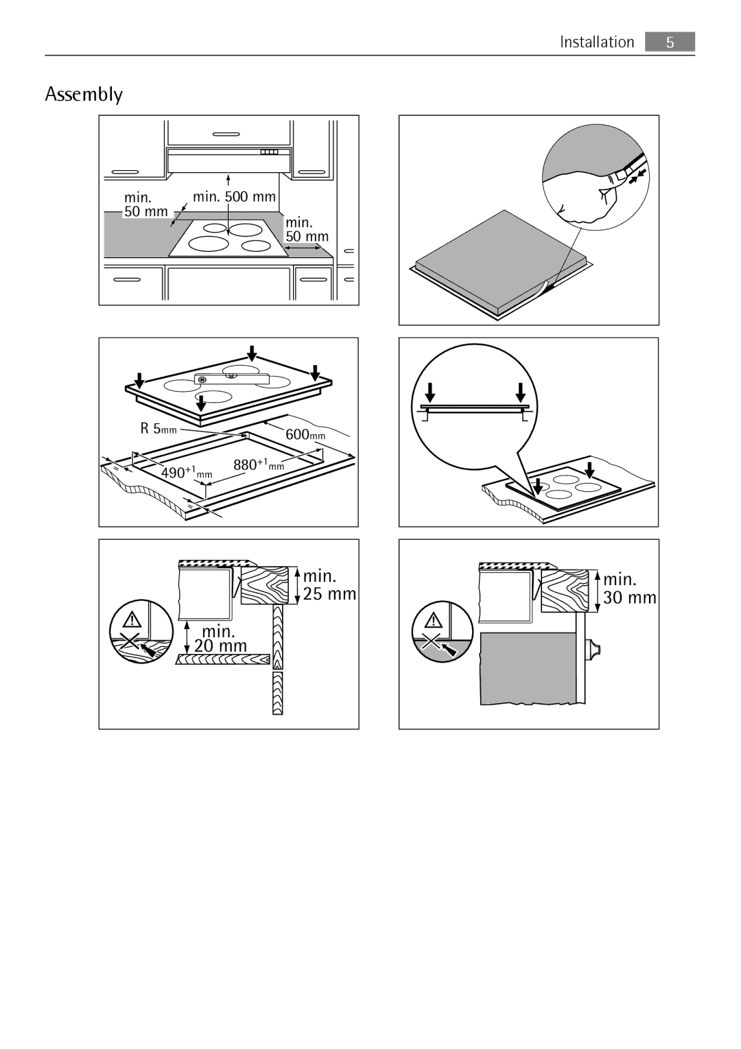 AEG HK995070FB user manual Assembly 