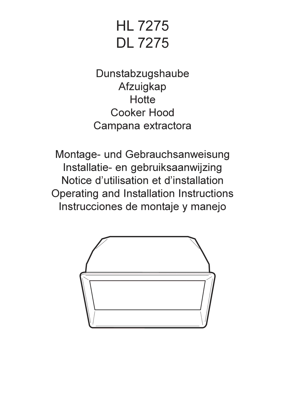 AEG DL 7275, HL 7275 installation instructions 