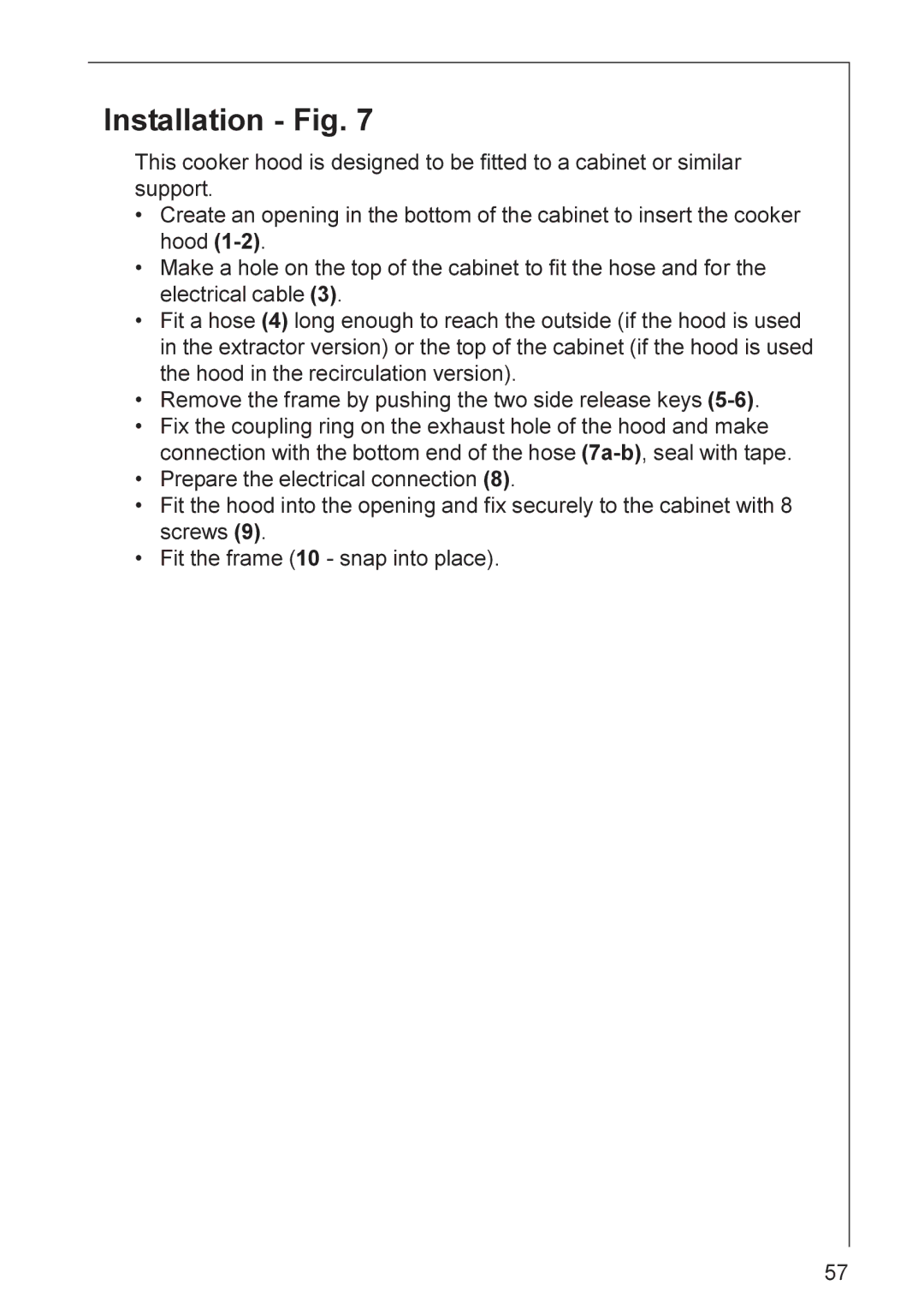 AEG HL 7275, DL 7275 installation instructions Installation Fig 