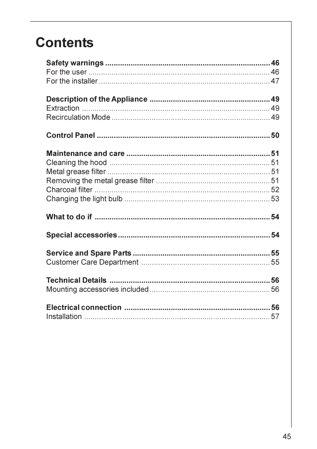 AEG HL 7275, DL 7275 installation instructions Contents 