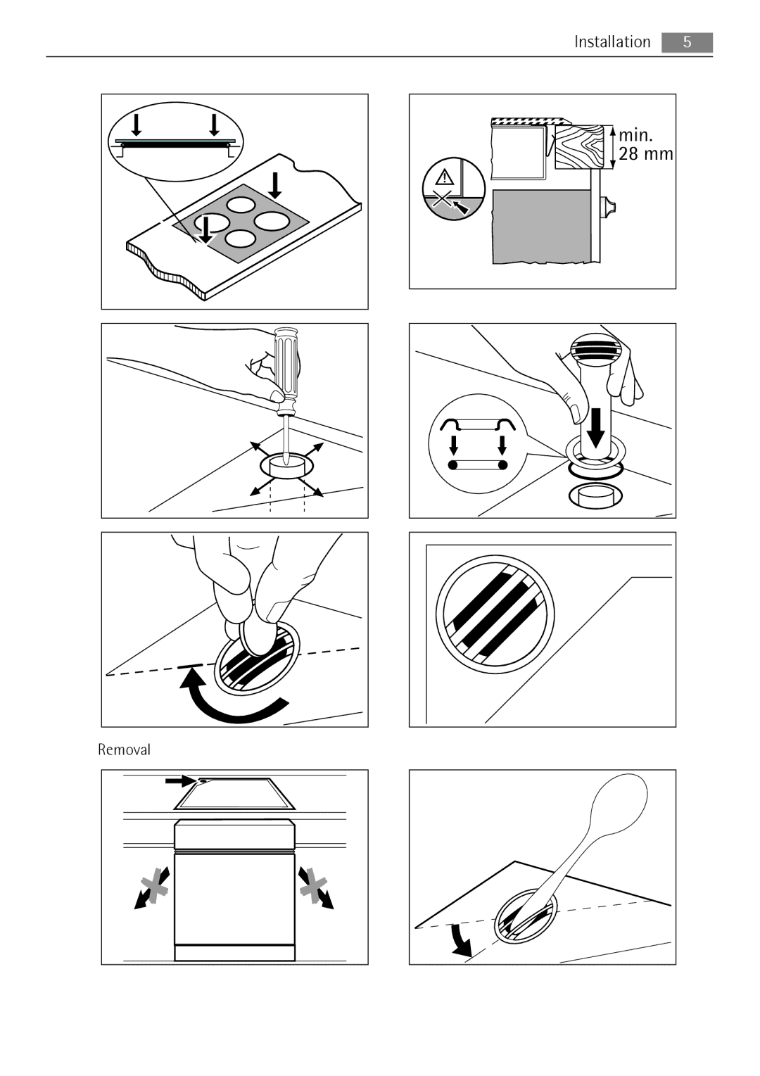 AEG HM834080F-B user manual Min mm 