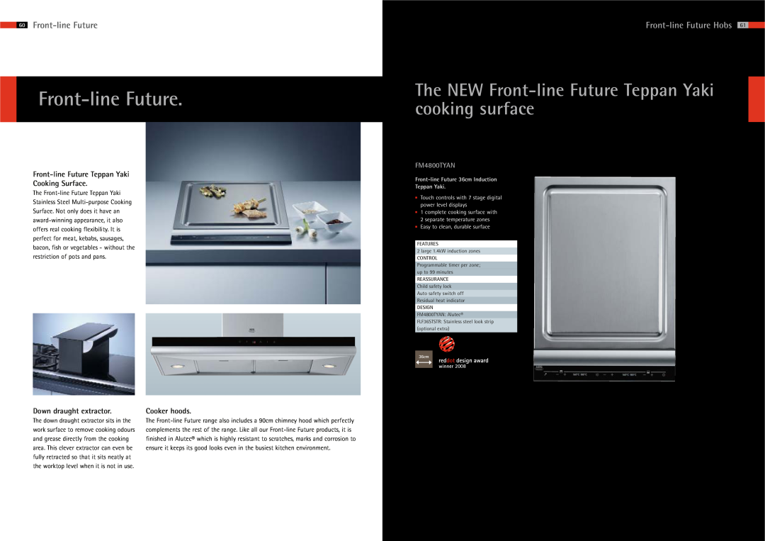 AEG The NEW Front-line Future Teppan Yaki cooking surface, Front-line Future Hobs, Down draught extractor, Cooker hoods 