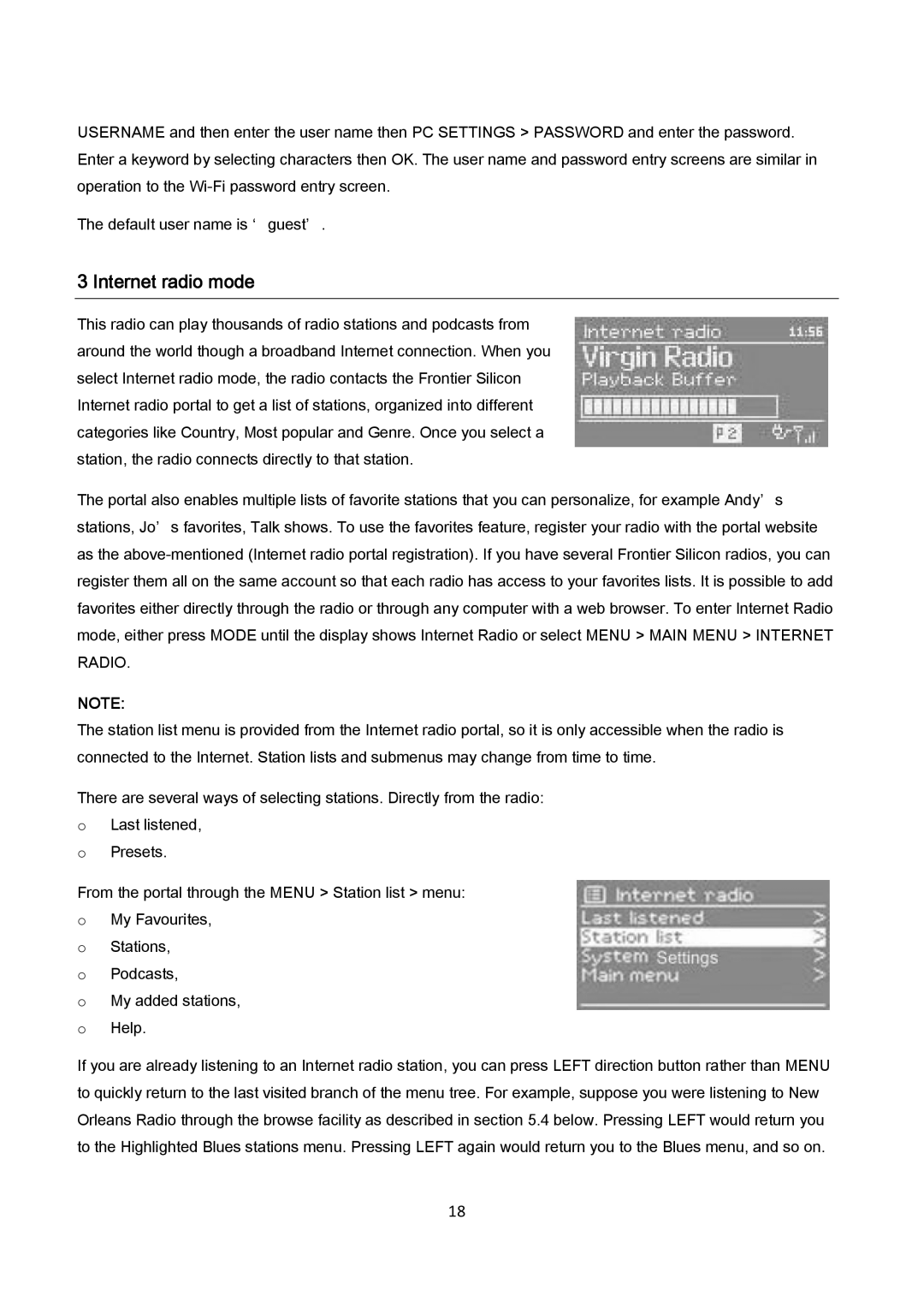 AEG IR 4427 instruction manual Internet radio mode 