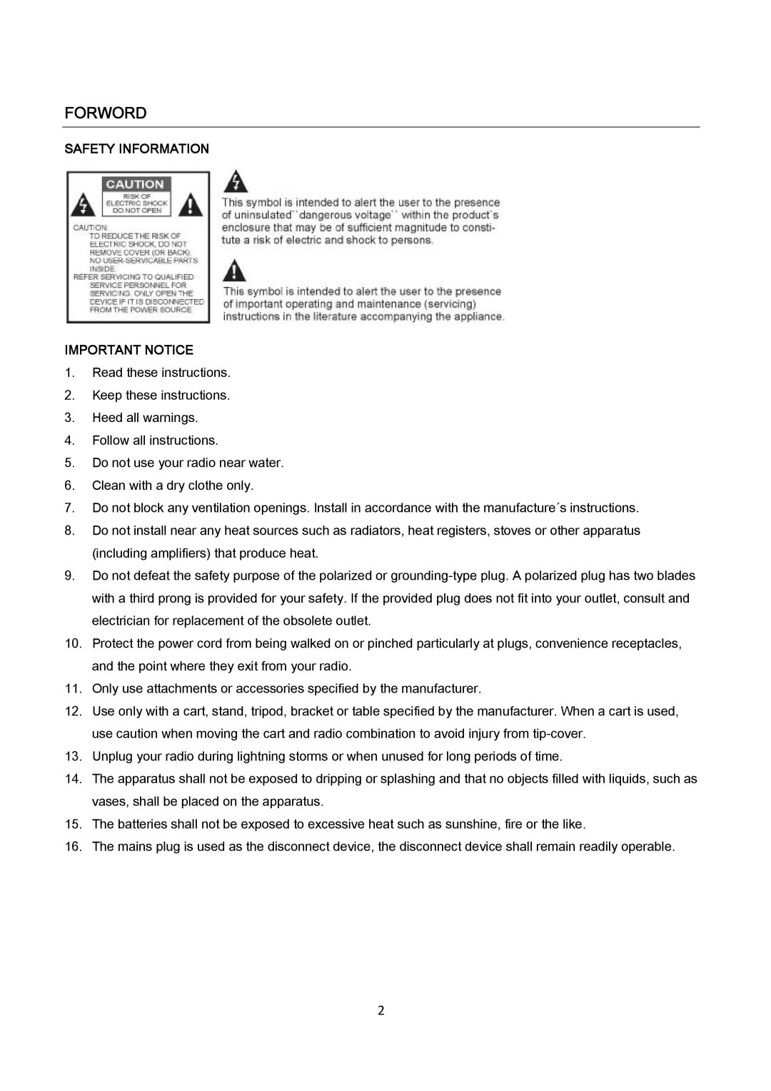 AEG IR 4427 instruction manual Forword, Safety Information Important Notice 