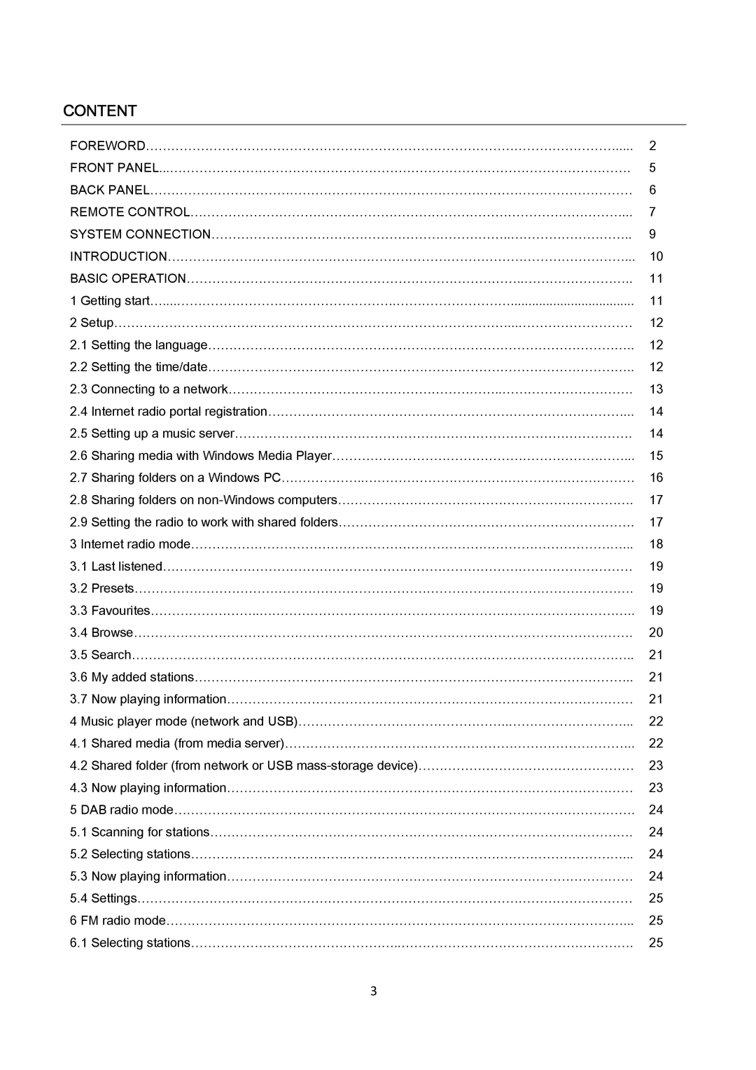 AEG IR 4427 instruction manual Content 