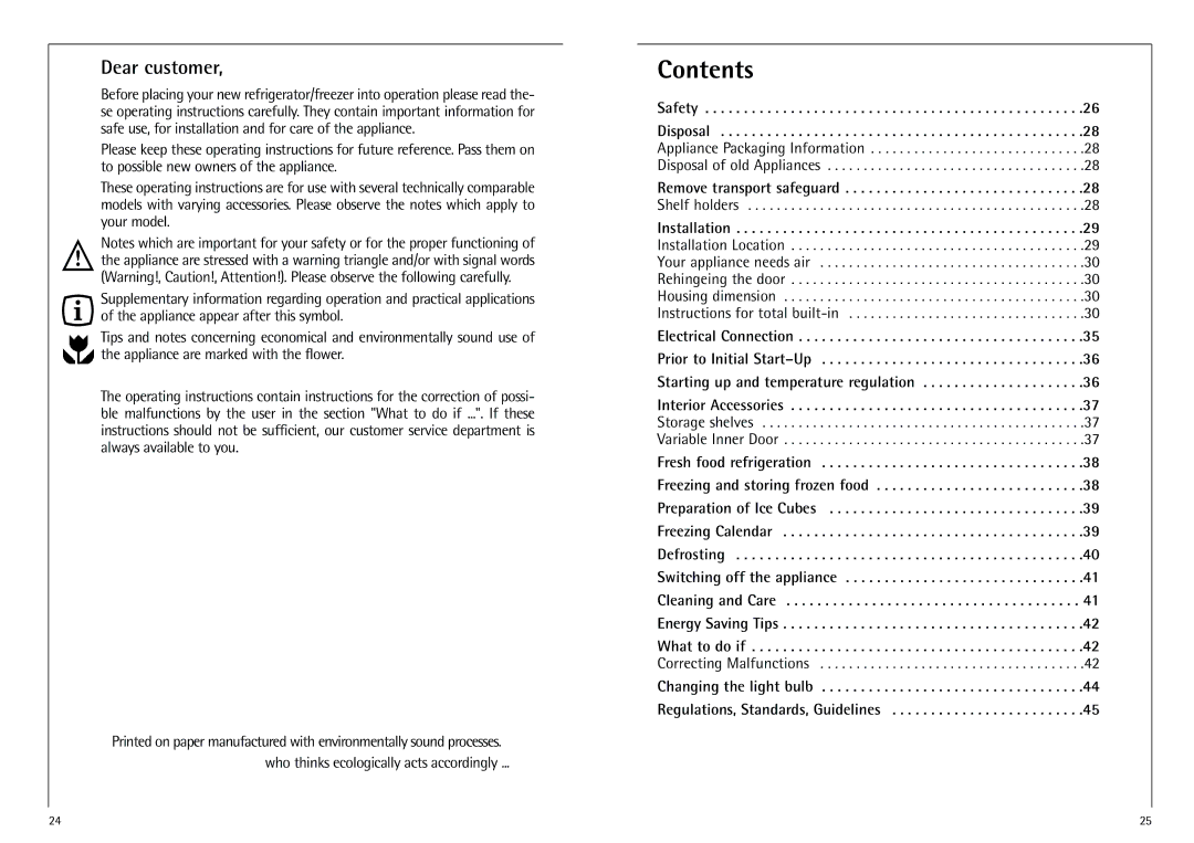 AEG K 7 10 43-4 I installation instructions Contents 