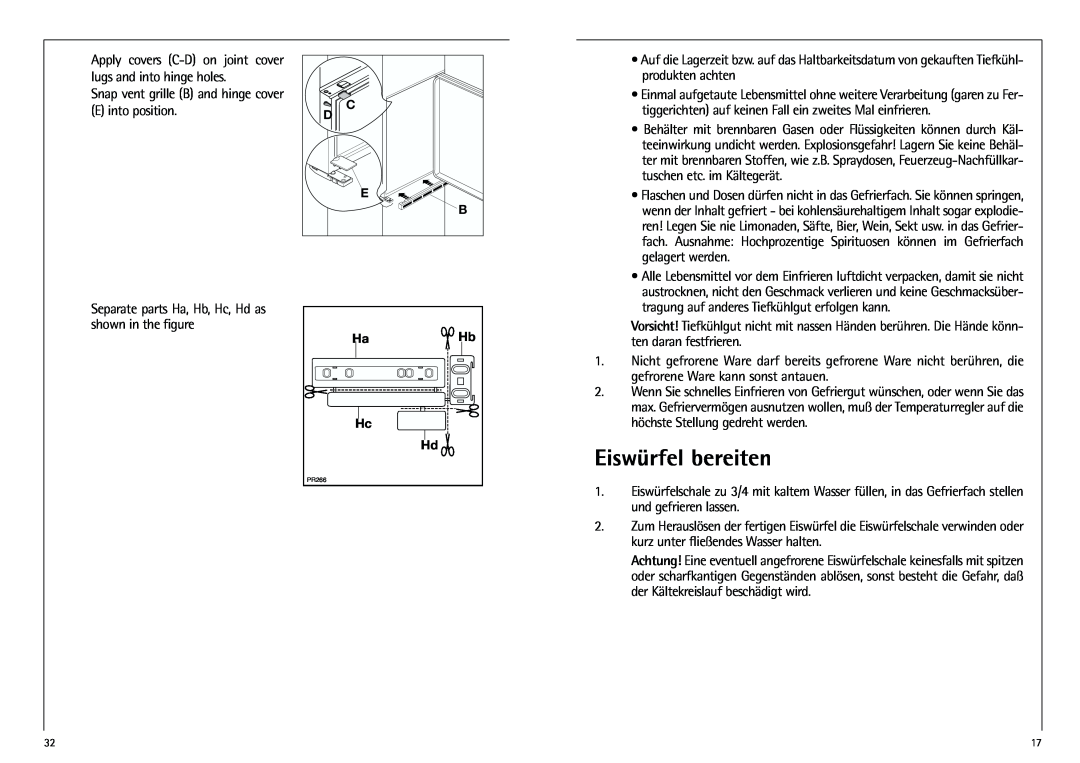 AEG K 7 10 43-4 I installation instructions Eiswürfel bereiten 