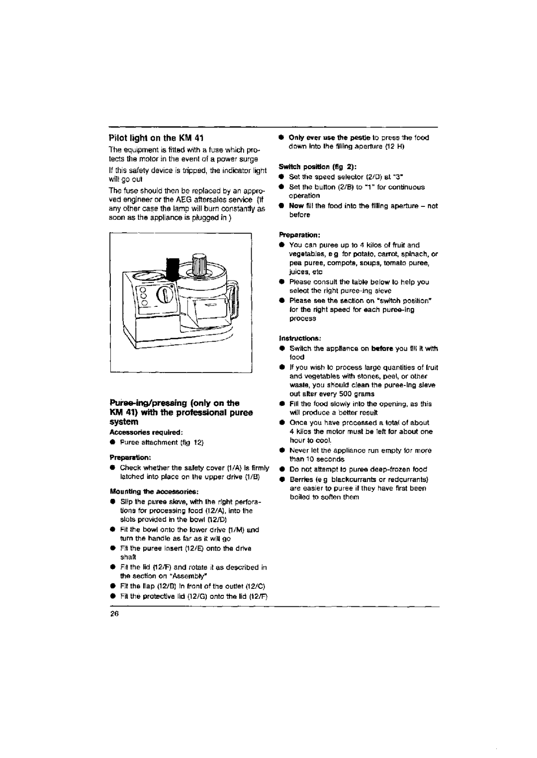 AEG KM 41, KM 21, KM 31 manual 