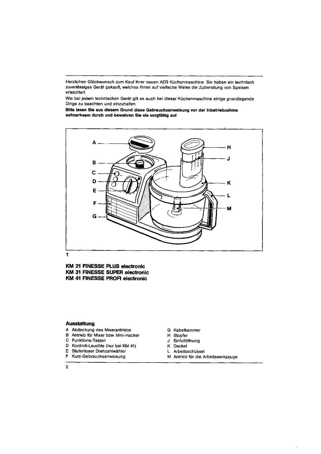 AEG KM 41, KM 21, KM 31 manual 