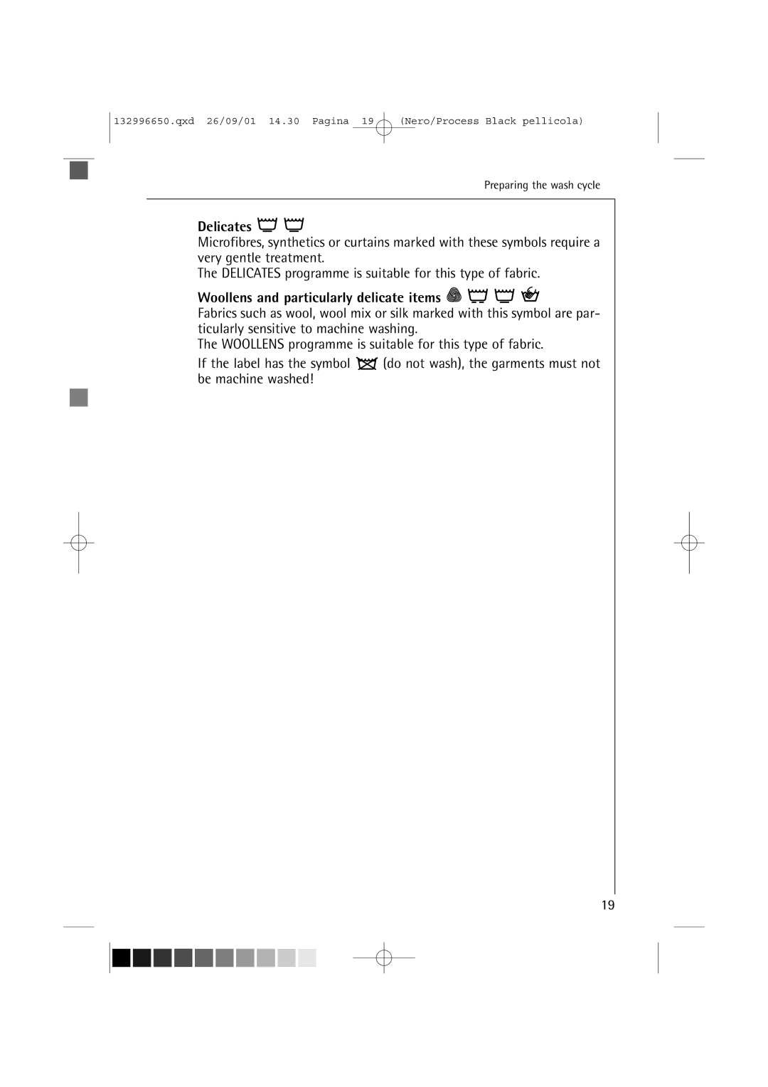 AEG L 1045 E manual Delicates 