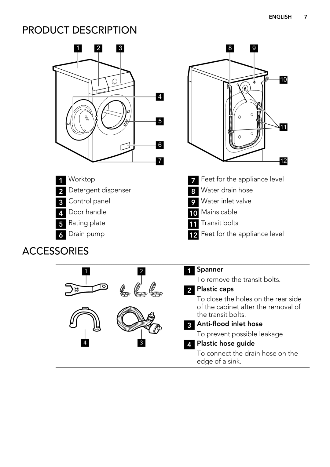 AEG L 60660 FL, L 60468 FL, L 60460 FL user manual Product Description, Accessories 