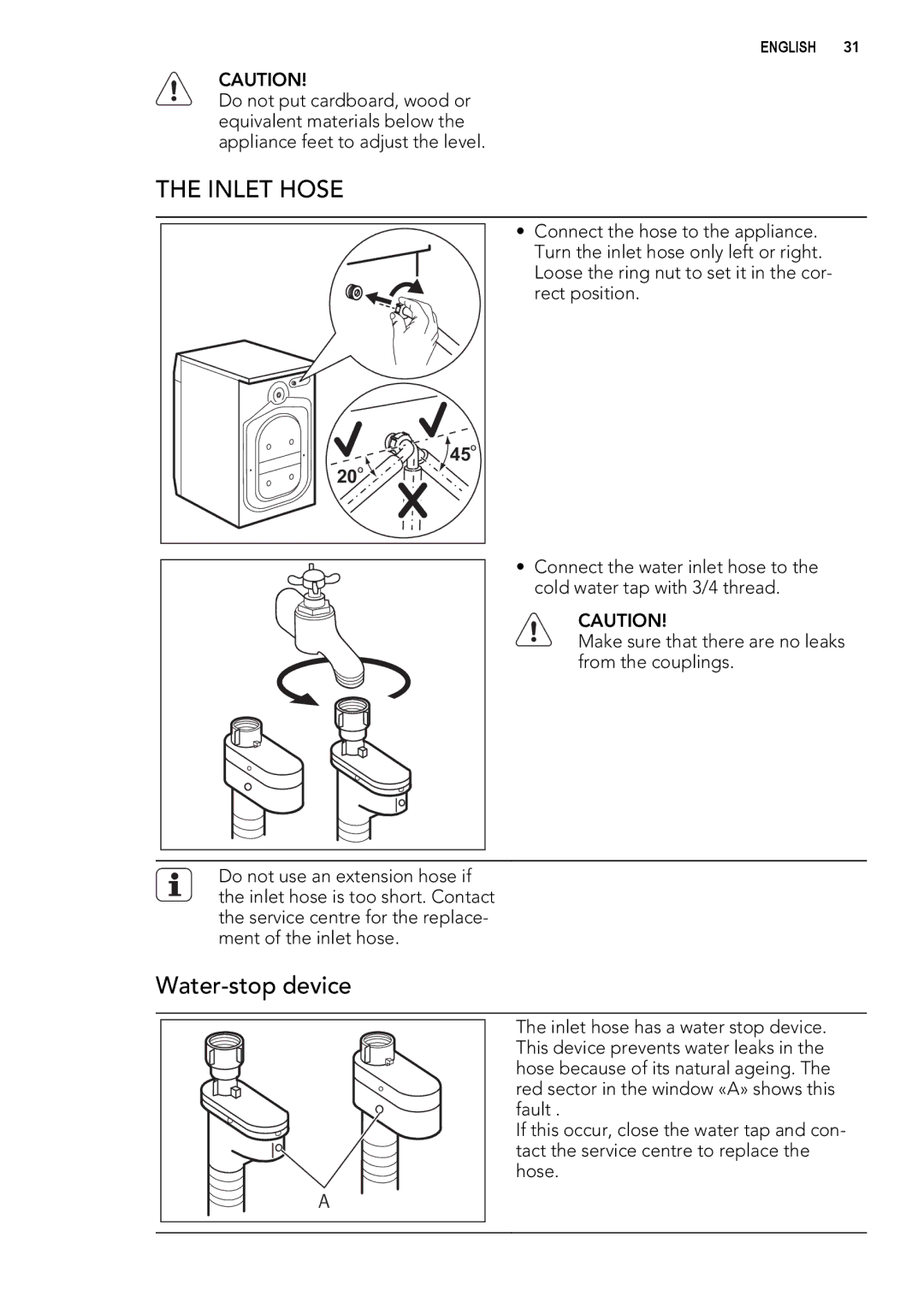 AEG L 70270 VFL user manual Inlet Hose, 20O 