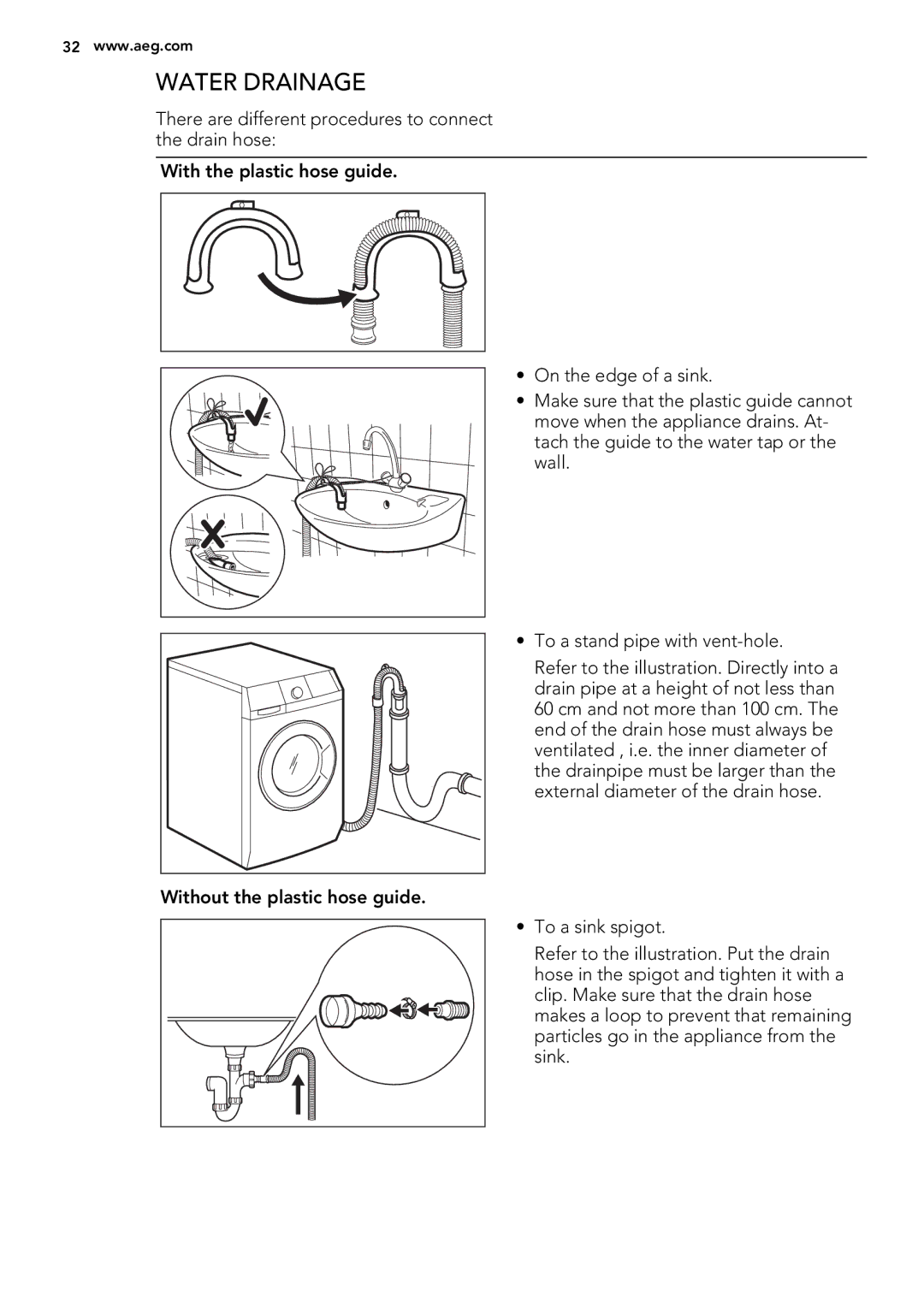 AEG L 70270 VFL user manual Water Drainage 