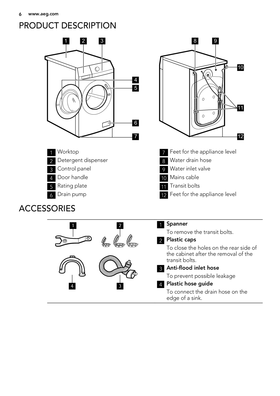 AEG L 70270 VFL user manual Product Description, Accessories 