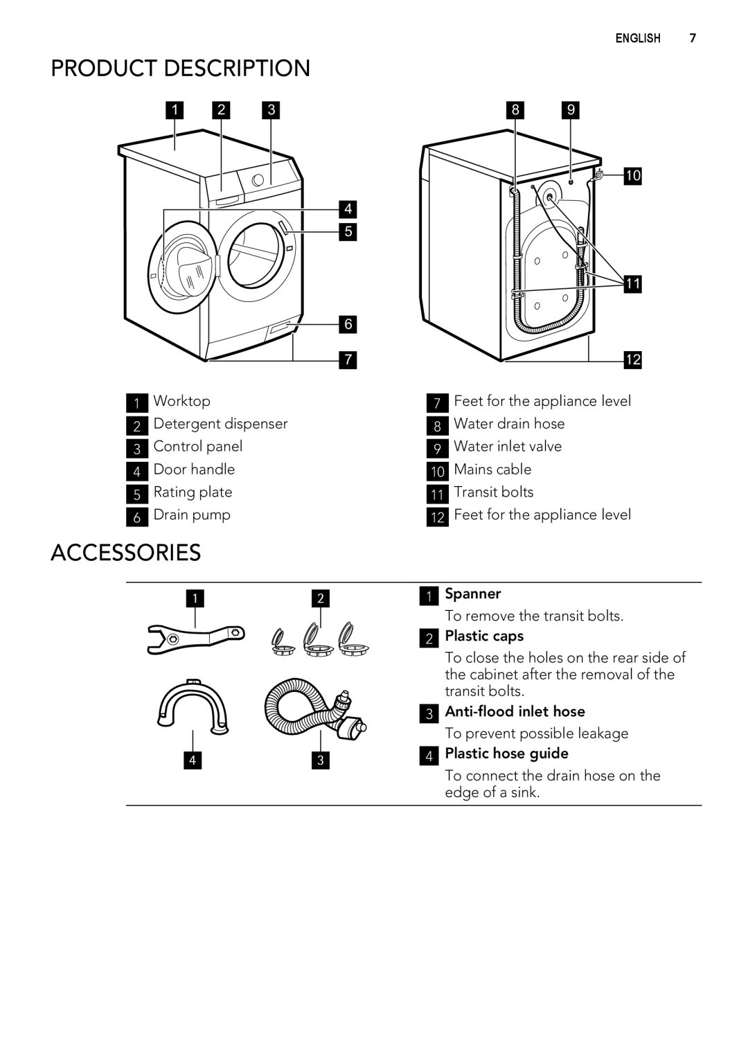 AEG L 75280 FLP user manual Product Description, Accessories 