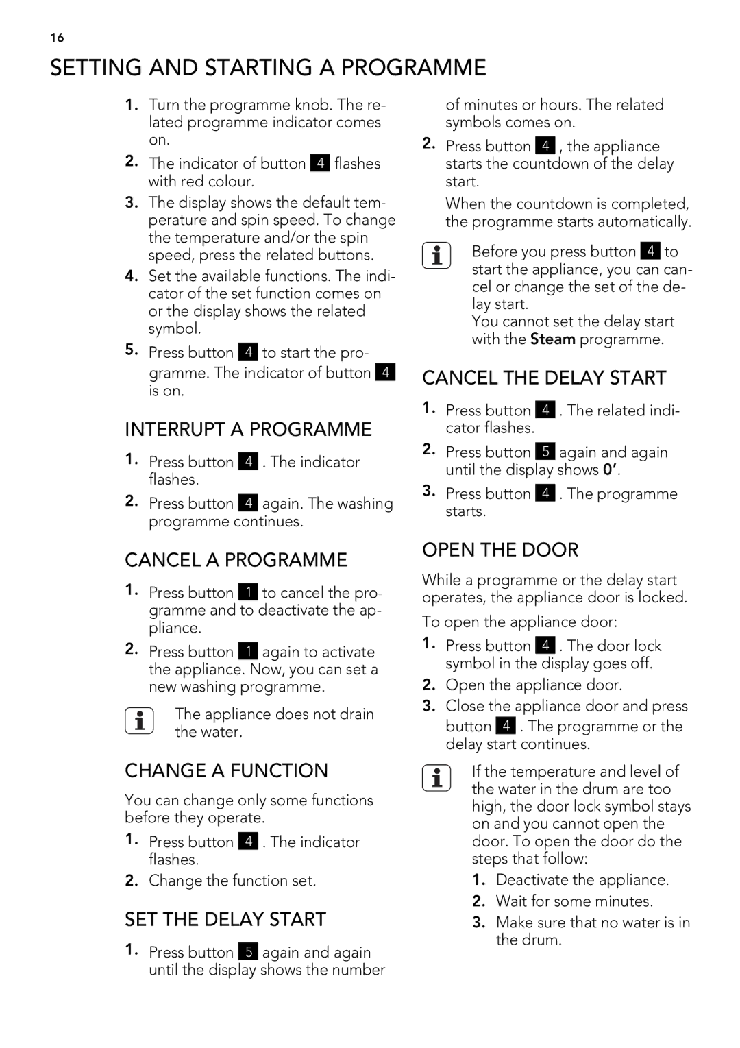 AEG L 75675 FL, L 75475 FL user manual Setting and Starting a Programme 