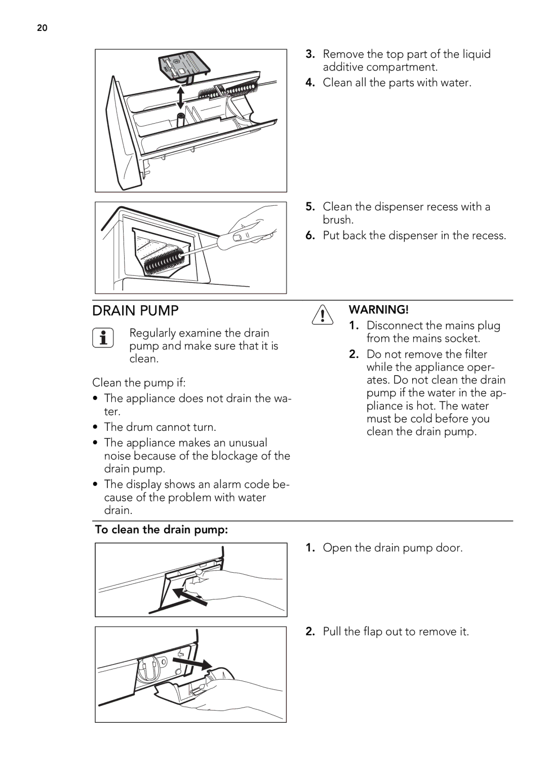 AEG L 75675 FL, L 75475 FL user manual Drain Pump 