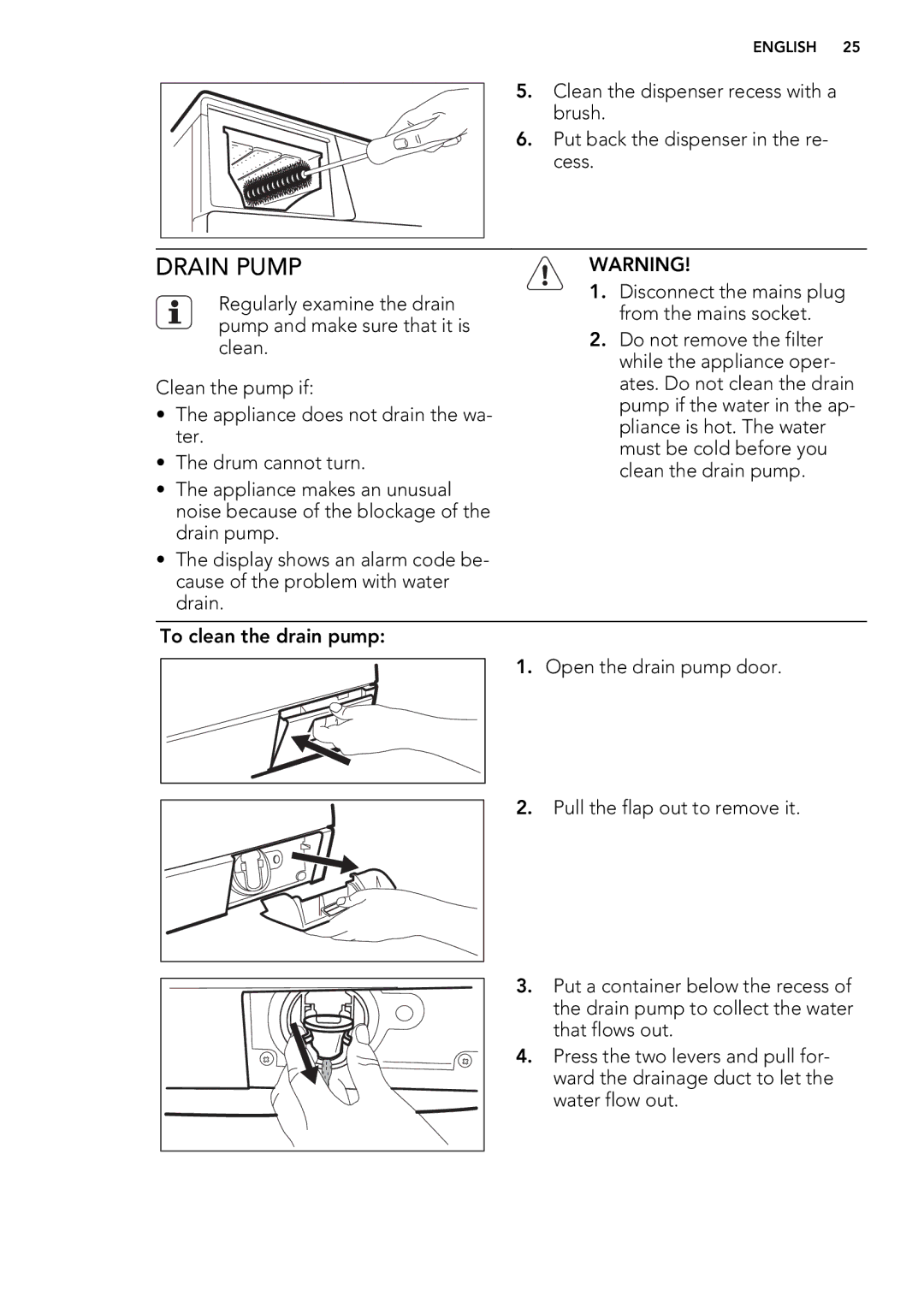 AEG L 98485 FL, L 98685 FL user manual Drain Pump 