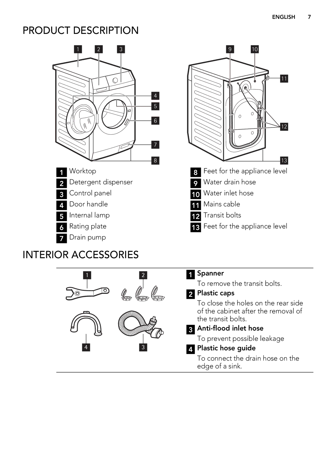 AEG L 98485 FL, L 98685 FL user manual Product Description, Interior Accessories 