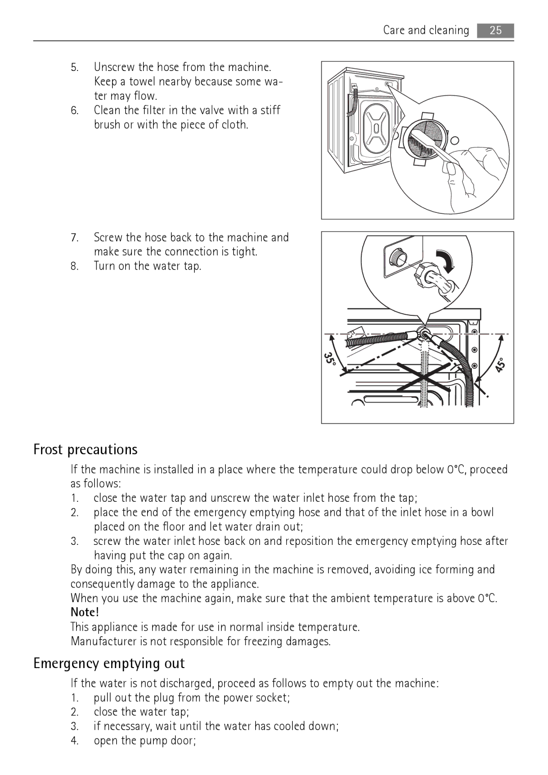 AEG LN 79689A3, LN 79680A3 user manual Frost precautions, Emergency emptying out 