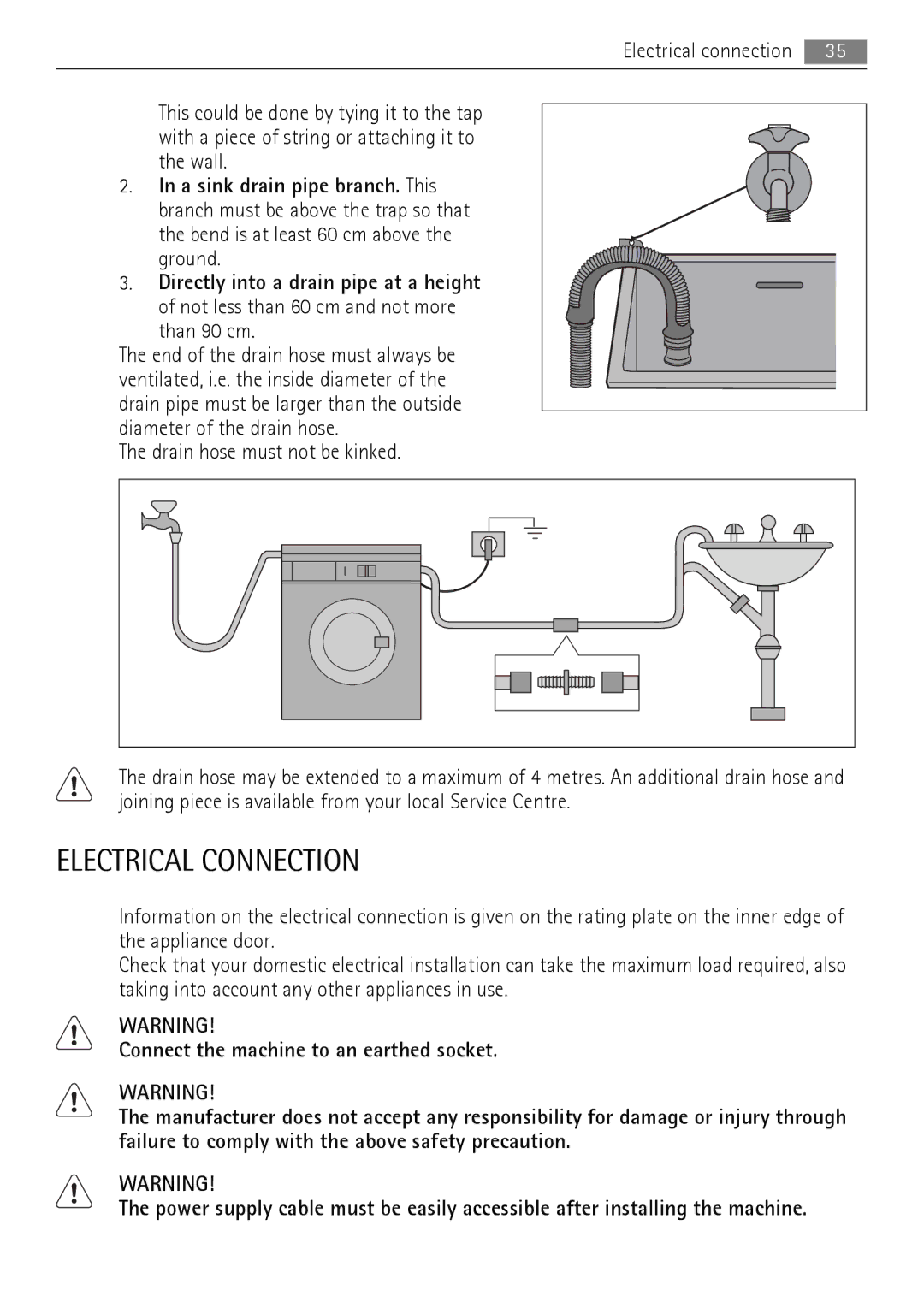 AEG LN 79689A3, LN 79680A3 user manual Electrical Connection 