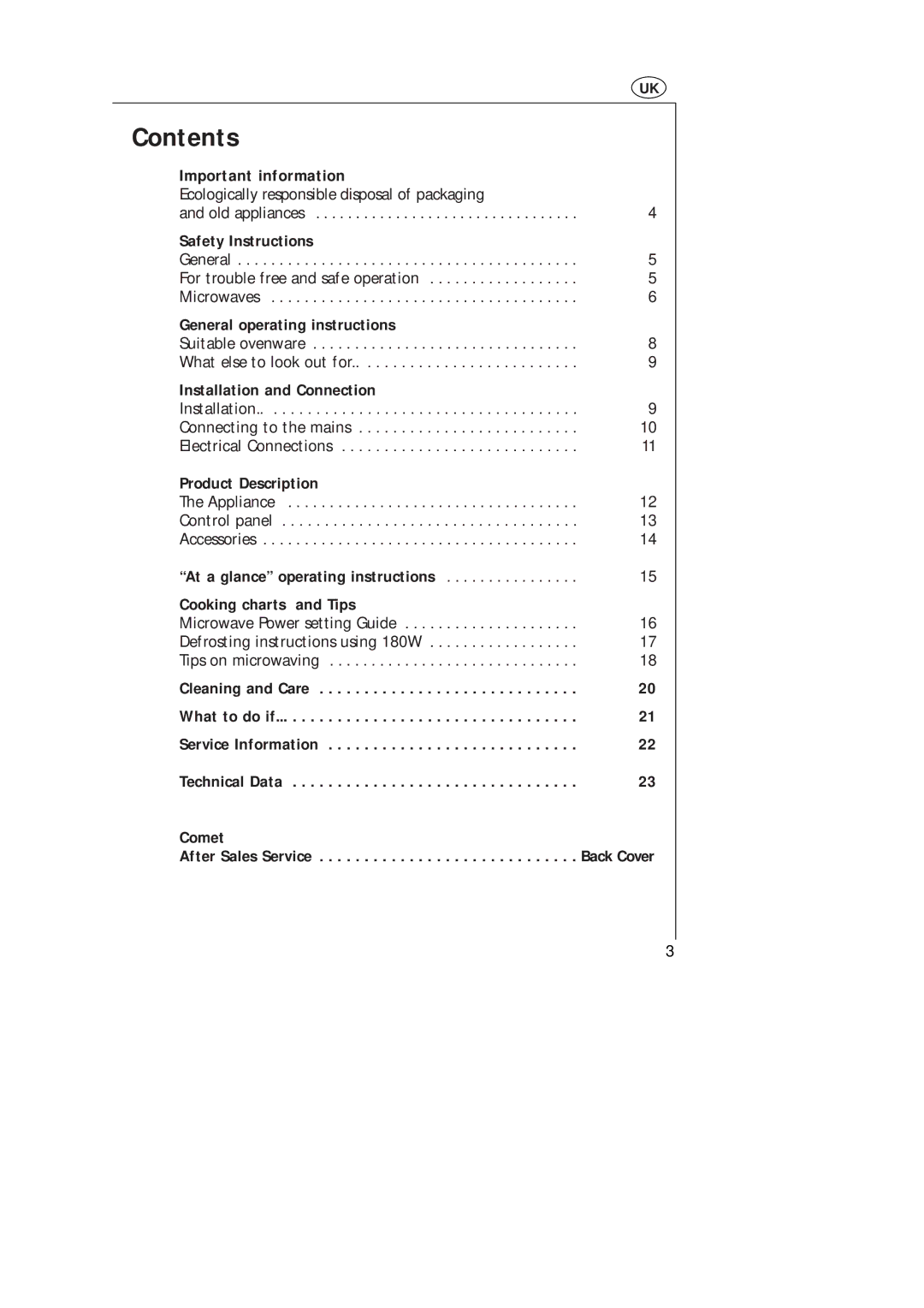 AEG MC_170 manual Contents 