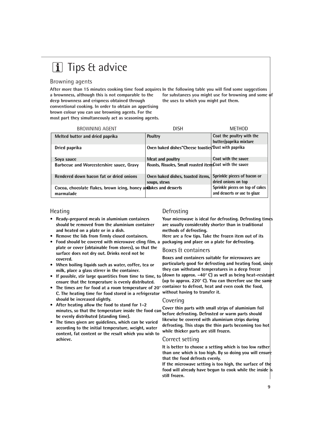 AEG MC1751E, MC1761E operating instructions Browning agents 