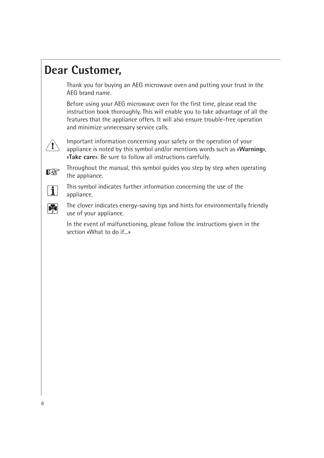 AEG MC1761E, MC1751E operating instructions Dear Customer 