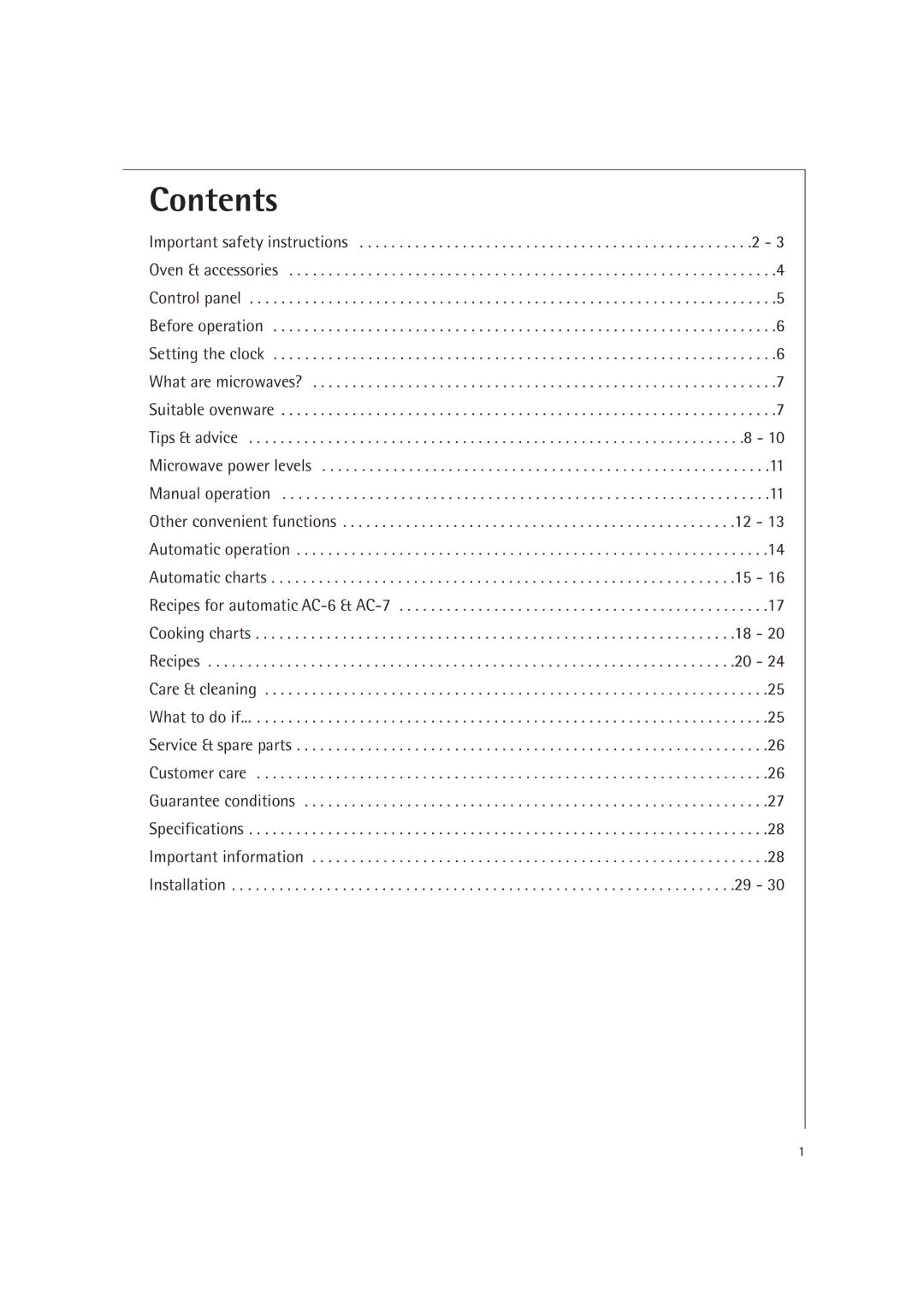 AEG MC1751E, MC1761E operating instructions Contents 