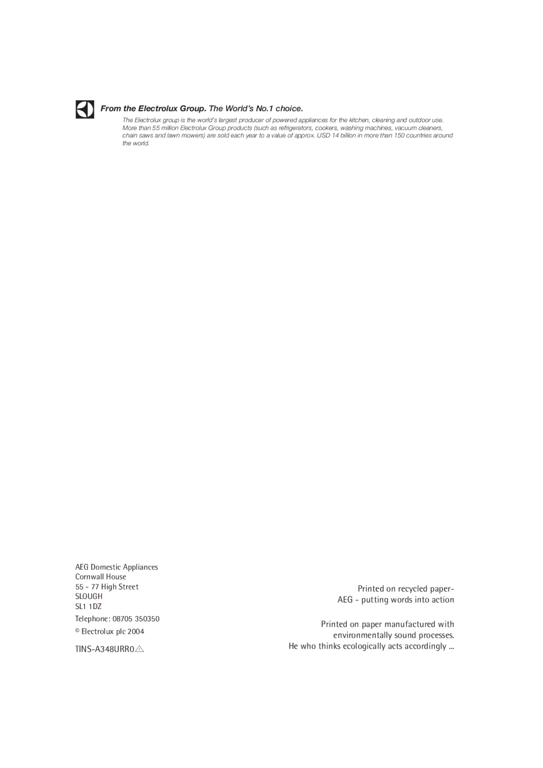 AEG MC1761E, MC1751E operating instructions TINS-A348URR0 