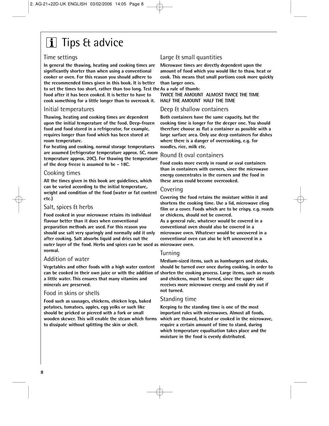 AEG MC1761E, MC1751E operating instructions Tips & advice 