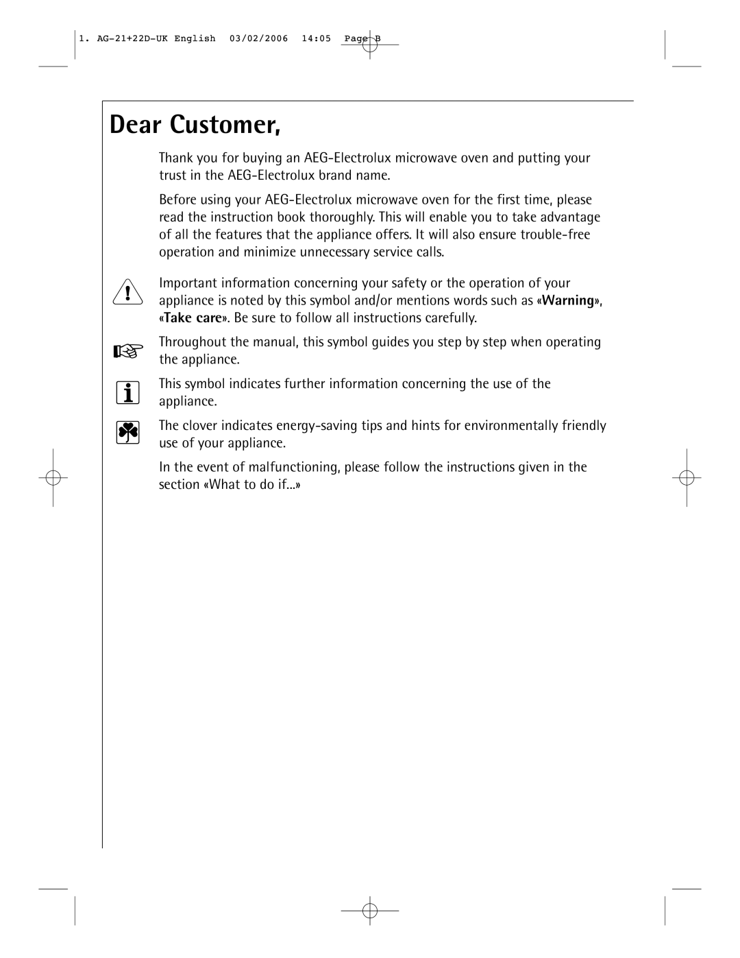 AEG MC1761E, MC1751E operating instructions Dear Customer 