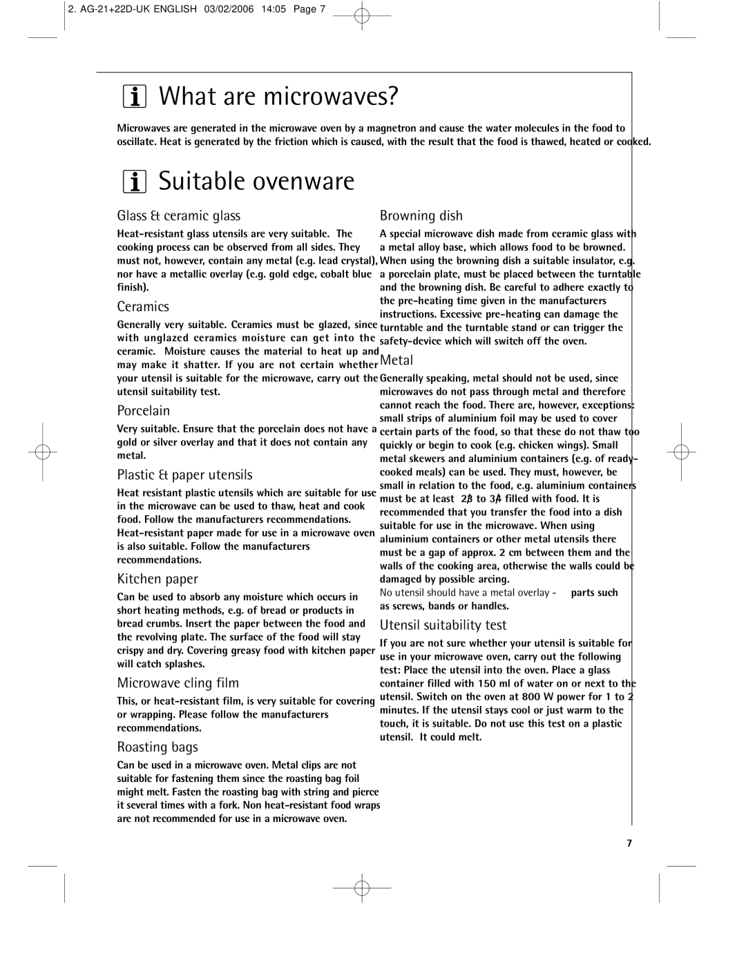 AEG MC1751E, MC1761E operating instructions What are microwaves? 