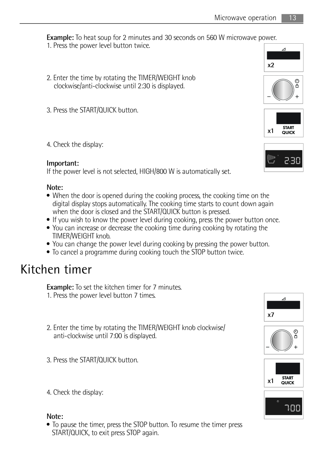 AEG MC1753E, MC1763E user manual Kitchen timer 