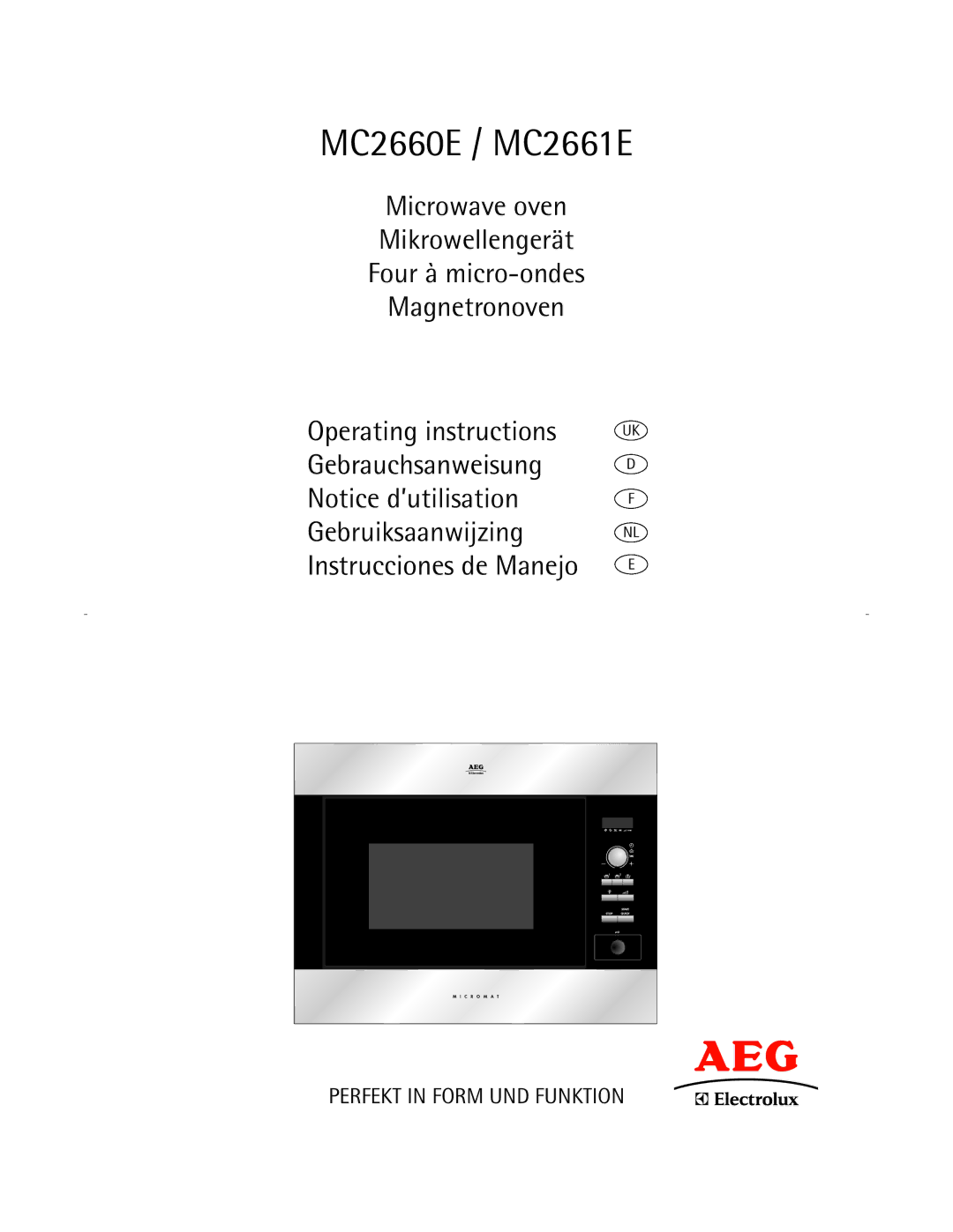 AEG manual MC2660E / MC2661E 