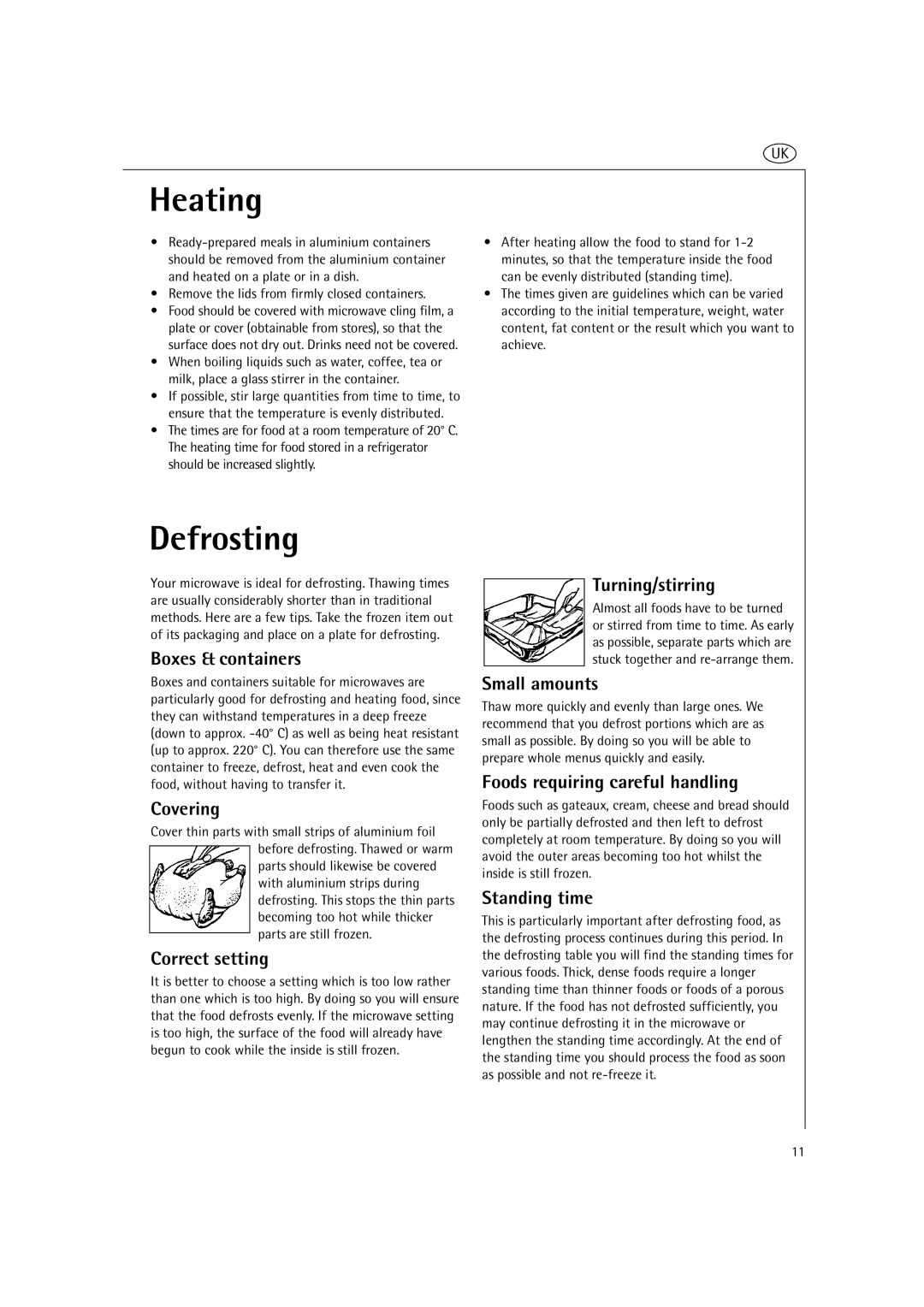 AEG MC2661E manual Heating, Defrosting 