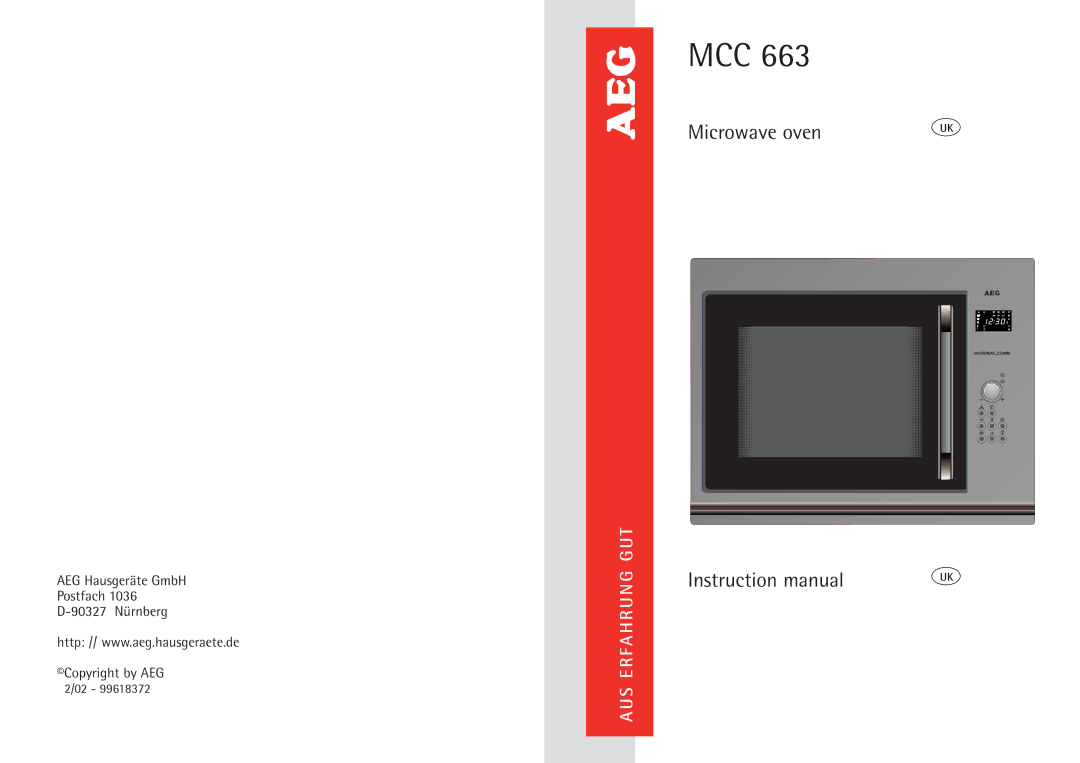 AEG MCC 663 instruction manual Mcc 