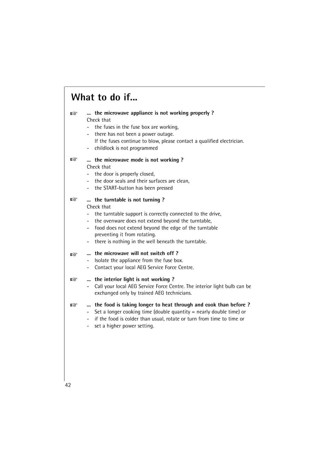 AEG MCC 663 instruction manual What to do if 