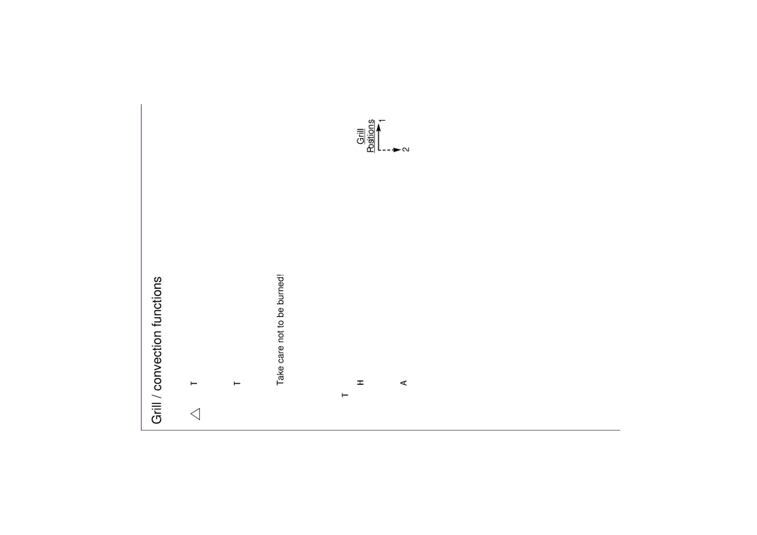 AEG MCC 663 instruction manual Grill / convection functions, Take care not to be burned, Grill Positions 