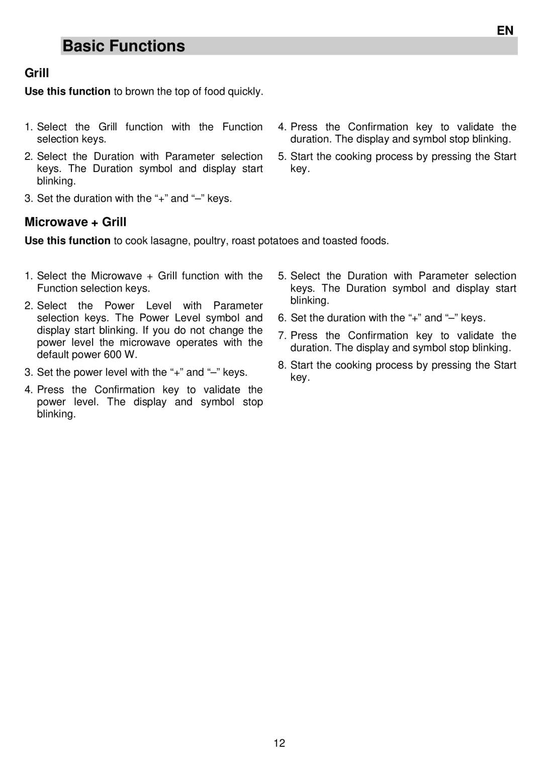 AEG MCC3880E-M user manual Microwave + Grill 