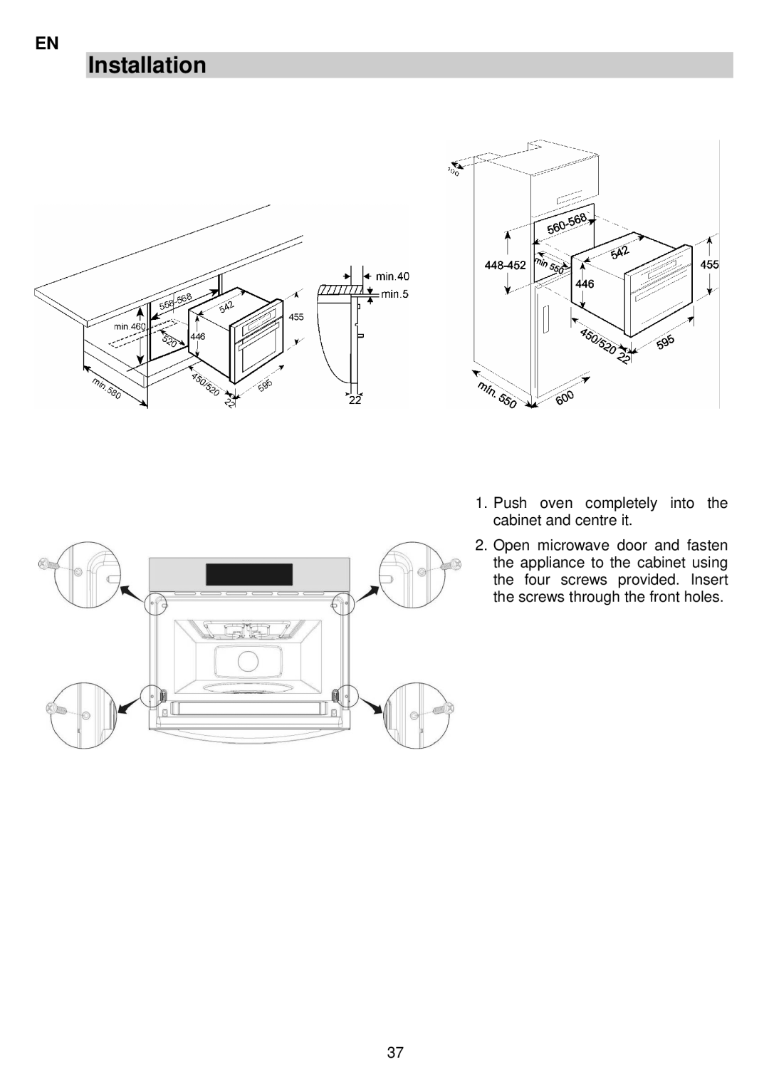 AEG MCC3880E-M user manual Installation 