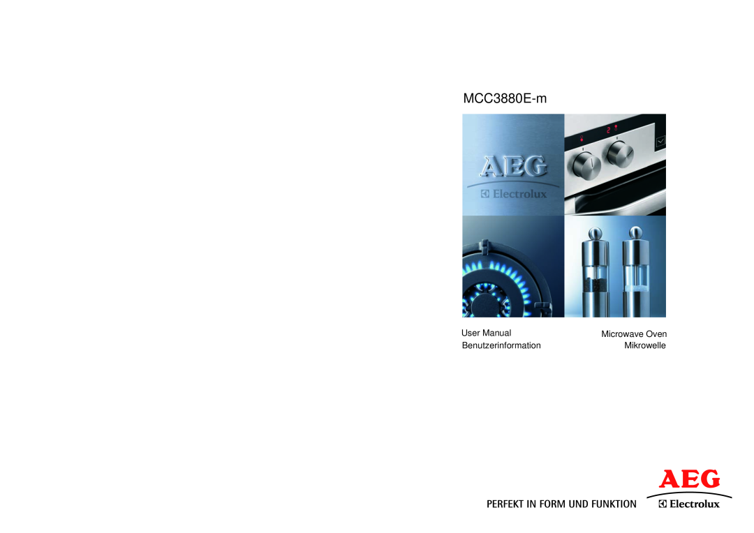 AEG MCC3880E-M user manual Benutzerinformation, Mikrowelle, Notice dutilisation, Gebruiksaanwijzing, MCC3880E-m 