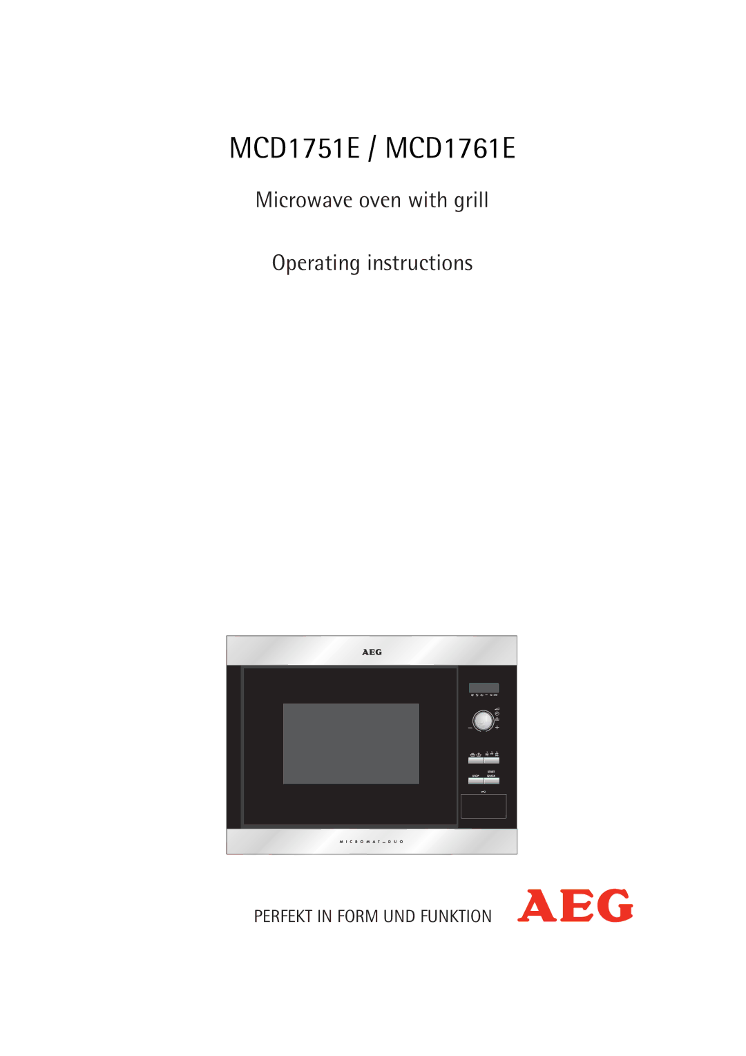 AEG manual MCD1751E / MCD1761E 