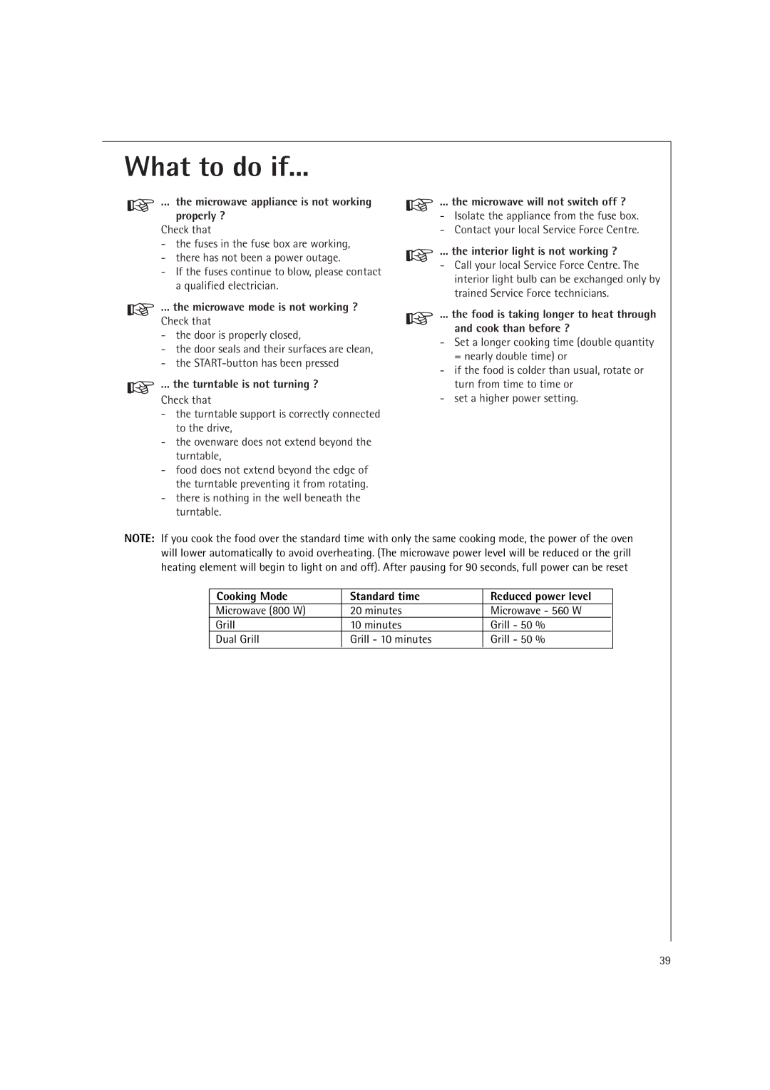 AEG MCD1751E, MCD1761E manual What to do if 